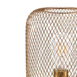 Crate lampada da tavolo in filo di metallo ottone anticato opaco d20 h27 cm