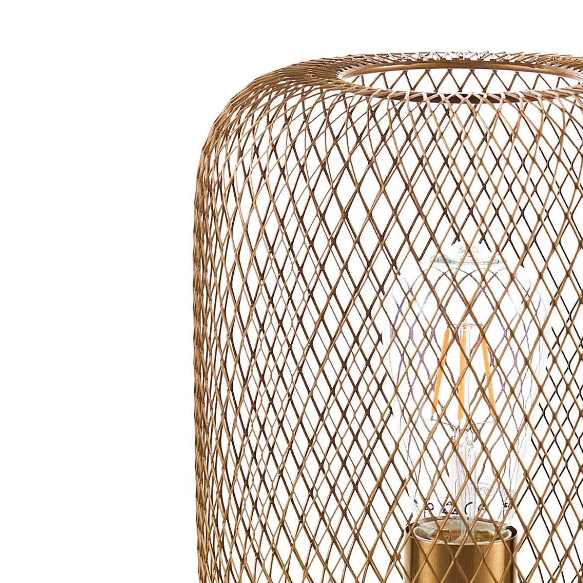 Crate lampada da tavolo in filo di metallo ottone anticato opaco d20 h27 cm