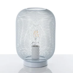 Crate white lampada da tavolo in filo di metallo bianca opaco d20xh27 cm