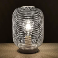 Crate white lampada da tavolo in filo di metallo bianca opaco d20xh27 cm