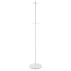Creta appendiabiti in acciaio bianco opaco pomelli in acrilico trasparente h170xd34 cm