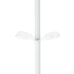 Creta appendiabiti in acciaio bianco opaco pomelli in acrilico trasparente h170xd34 cm