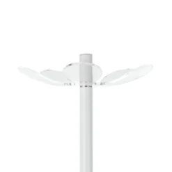 Creta appendiabiti in acciaio bianco opaco pomelli in acrilico trasparente h170xd34 cm
