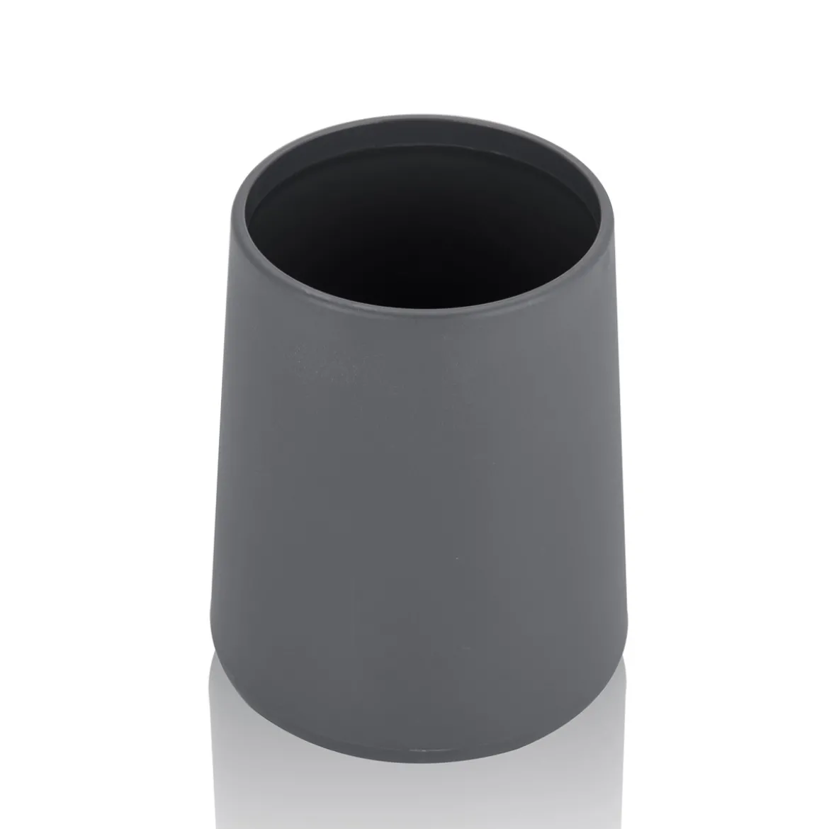 Cris bicchiere portaspazzolini in abs di colore grigio d6.5/8. h10 cm