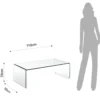 Cristal tavolino a ponte in vetro curvato 110x55 h35 cm