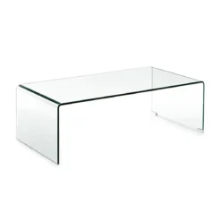 Cristal tavolino a ponte in vetro curvato 110x55 h35 cm