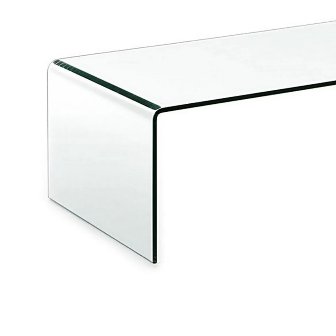Cristal tavolino a ponte in vetro curvato 110x55 h35 cm