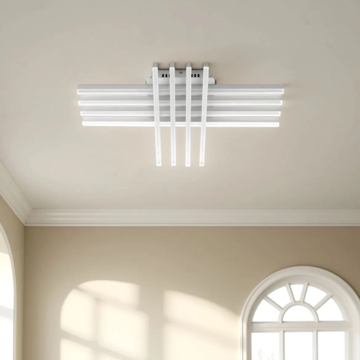 Cross white plafoniera / applique led in metallo bianco opaco 60x40 h13 cm