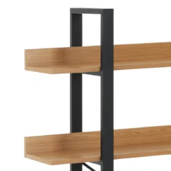 Cukin 5 evo libreria acciaio nero opaco 5 ripiani finitura faggio h171 l120 p28