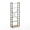 Cukin 6 evo libreria acciaio nero opaco 6 ripiani finitura faggio h185 l60 p28