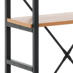 Cukin 6 evo libreria acciaio nero opaco 6 ripiani finitura faggio h185 l60 p28