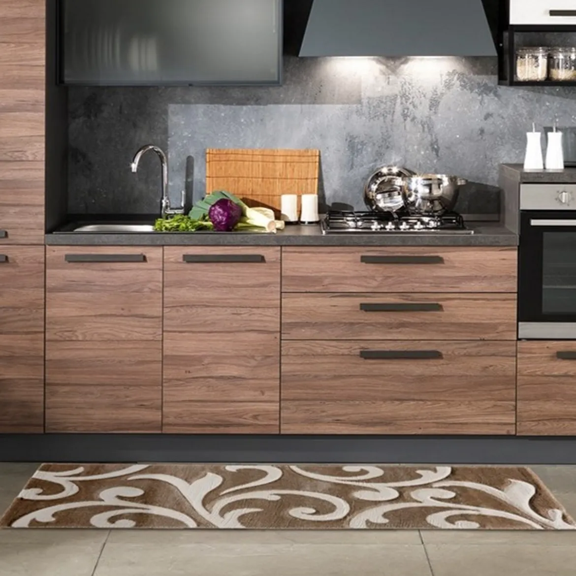 Damascko cream tappeto corsia ideale per cucina ingresso corridoio zona notte 60 x 180 cm