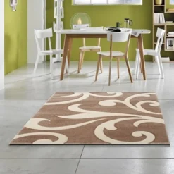 Damasko cream tappeto intagliato a mano 140 x 190 cm