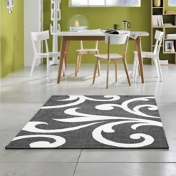 Damasko grey tappeto intagliato a mano 160 x 230 cm