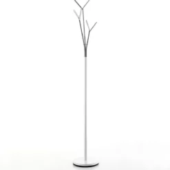 Dandy appendiabiti in metallo bianco lucido e metallo cromato h175xd30 cm