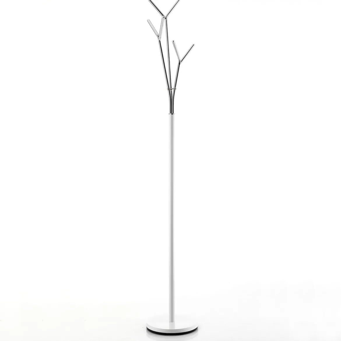 Dandy appendiabiti in metallo bianco lucido e metallo cromato h175xd30 cm
