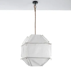 Datu lampadario in cotone bianco naturale per interno/esterno 40x40xh55 cm