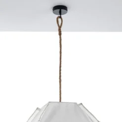Datu lampadario in cotone bianco naturale per interno/esterno 40x40xh55 cm