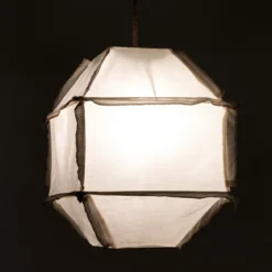 Datu lampadario in cotone bianco naturale per interno/esterno 40x40xh55 cm