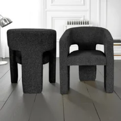 Deddy Dark Grey poltrona imbottita tessuto grigio scuro h70 l63 p60 seduta h50
