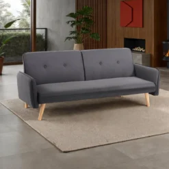 Dede divano - letto schienale reclinabile 3 posizioni (divano / relax / letto) tessuto di colore grigio l190 p90 h80