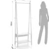 Delia stender laccato bianco opaco co 2 ripiani 66x39xh180 cm