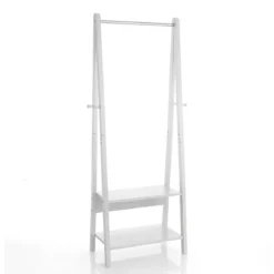 Delia stender laccato bianco opaco co 2 ripiani 66x39xh180 cm