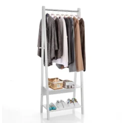 Delia stender laccato bianco opaco co 2 ripiani 66x39xh180 cm