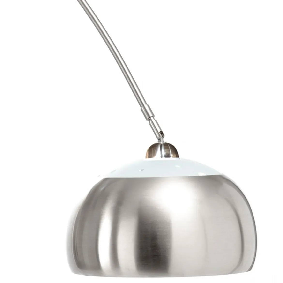 Demo lampada da terra ad arco in metallo satinato base in marmo nero h220x190 cm