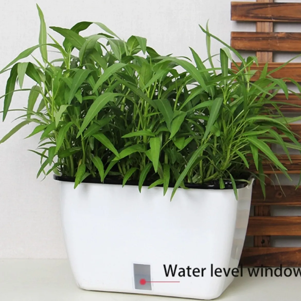 Dhalia small vaso autoinnaffiante per esterno e interno bianco lucido 32x22.5xh19.5 cm