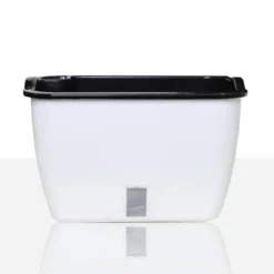 Dhalia small vaso autoinnaffiante per esterno e interno bianco lucido 32x22.5xh19.5 cm