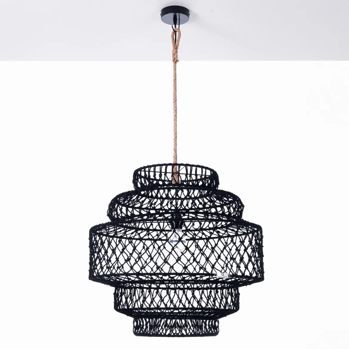 Diamond lampadario in nylon nero d50xh60 cm