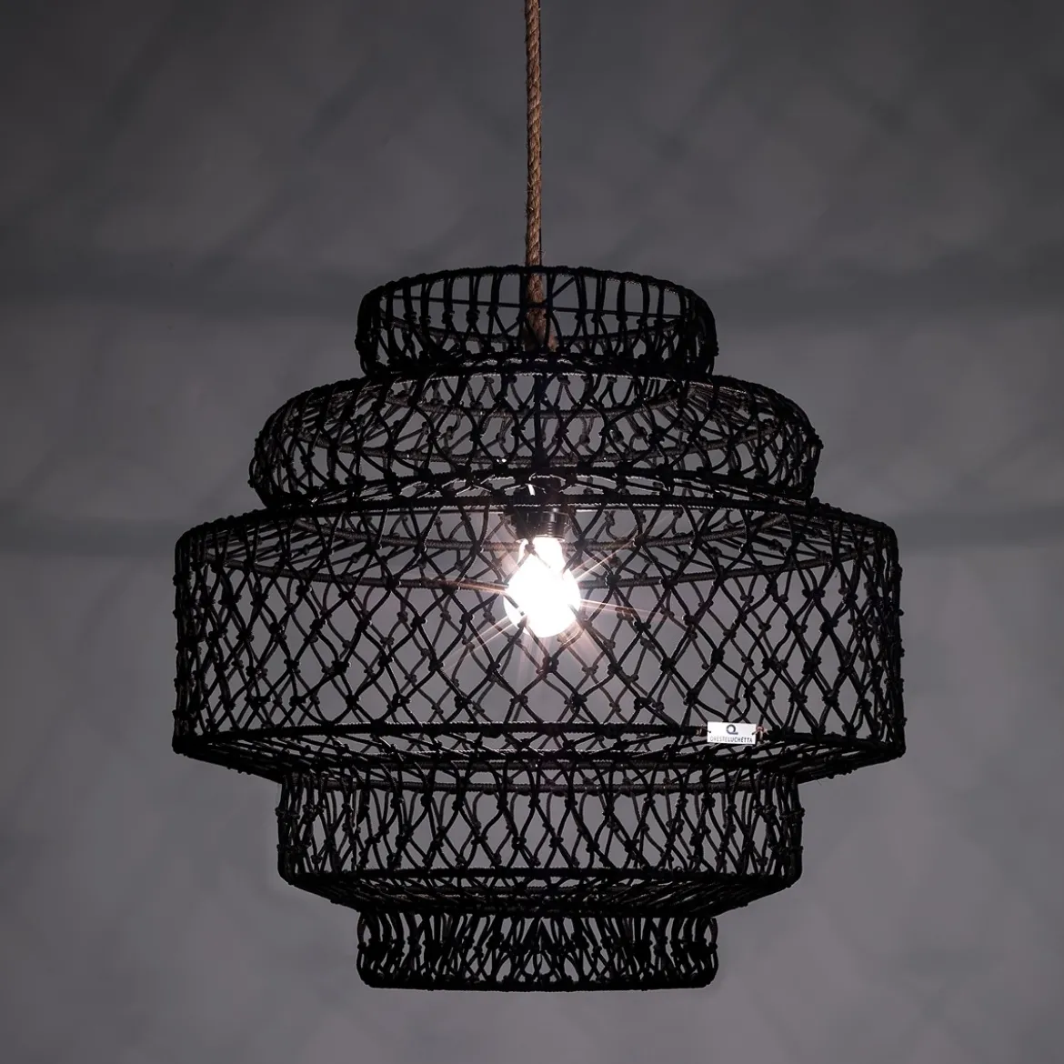 Diamond lampadario in nylon nero d50xh60 cm