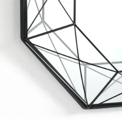Diamond 120 specchiera da parete in metallo verniciato nero opaco dimensione 55x8 h120 cm