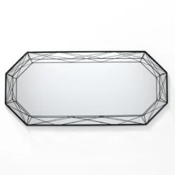 Diamond 120 specchiera da parete in metallo verniciato nero opaco dimensione 55x8 h120 cm