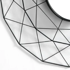 Diamond 70 specchiera da parete in metallo verniciato nero opaco d68x5 cm