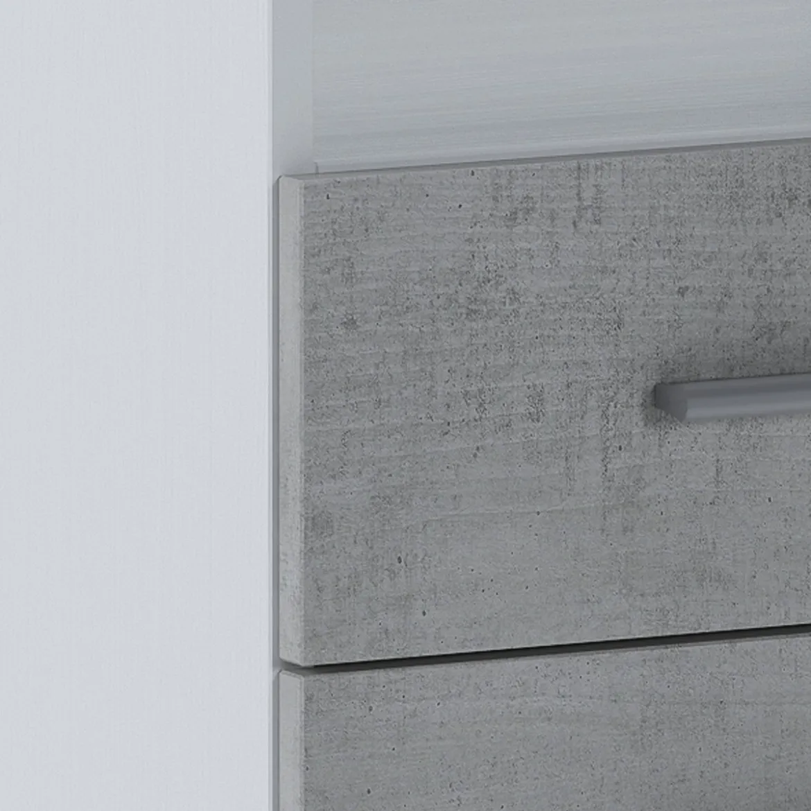 Dink Scrivania 3 Cassetti finitura Larice Bianco e Grigio Cemento, 120 x 48 x h 75 cm