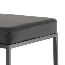 Dodo black sgabello in pelle sintetica nera e metallo verniciato nero opaco 41x41xh88 cm