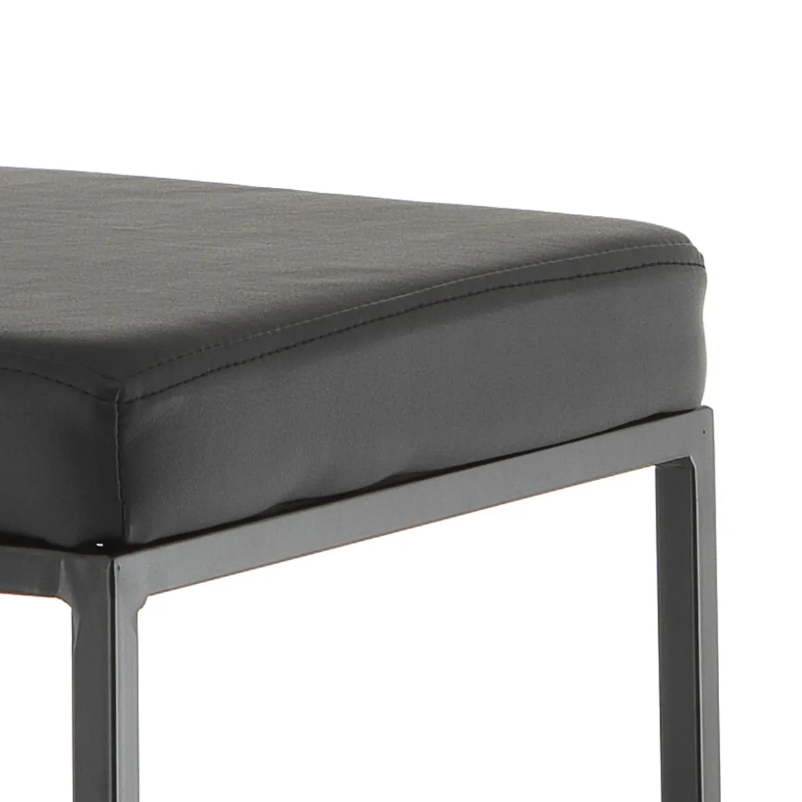 Dodo black sgabello in pelle sintetica nera e metallo verniciato nero opaco 41x41xh88 cm