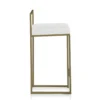 Dodo gold home sgabello pelle sintetica bianca struttura metallo colore oro opaco cm h77 l41 p41