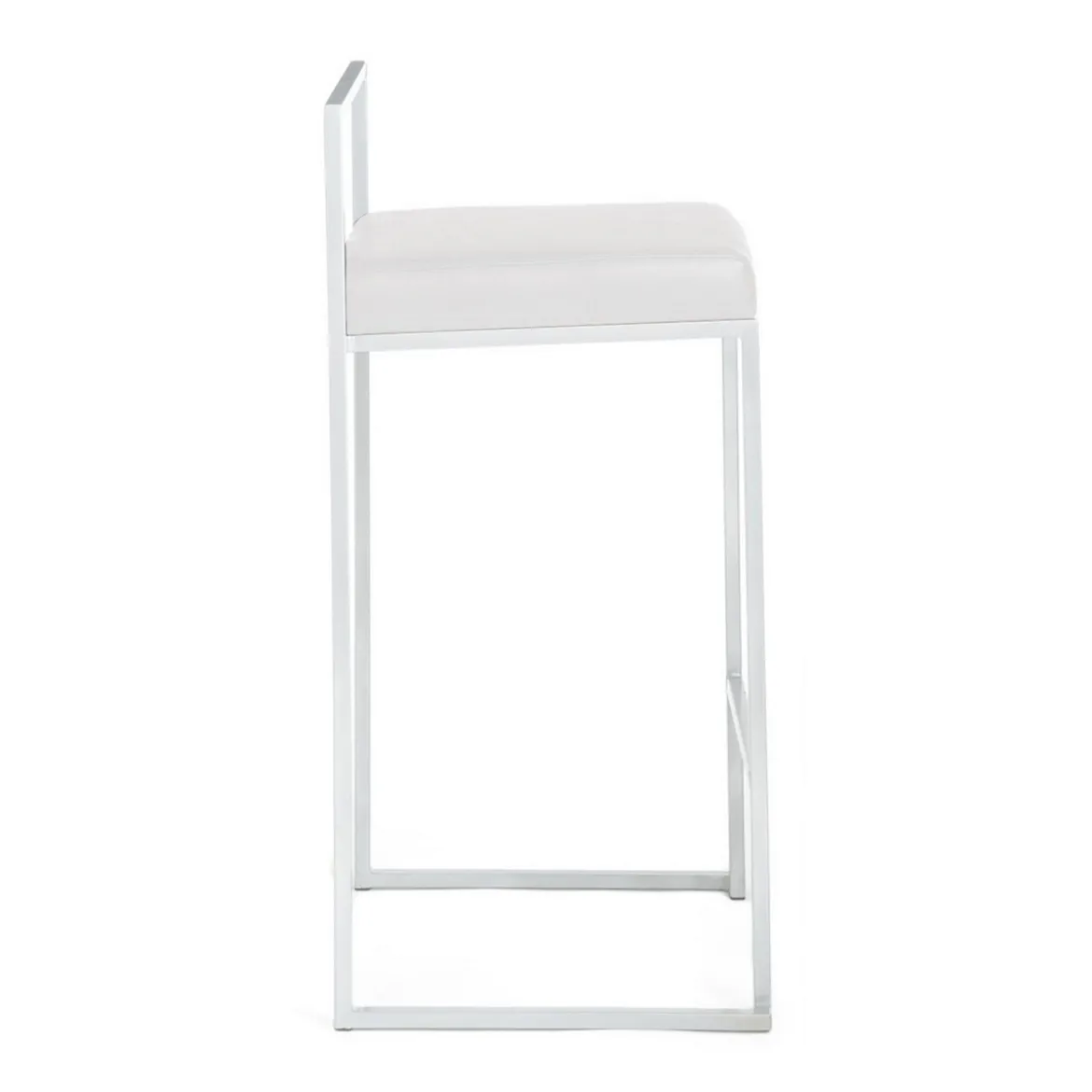 Dodo white sgabello in pelle sintetica e metallo colore bianco 41x41xh88