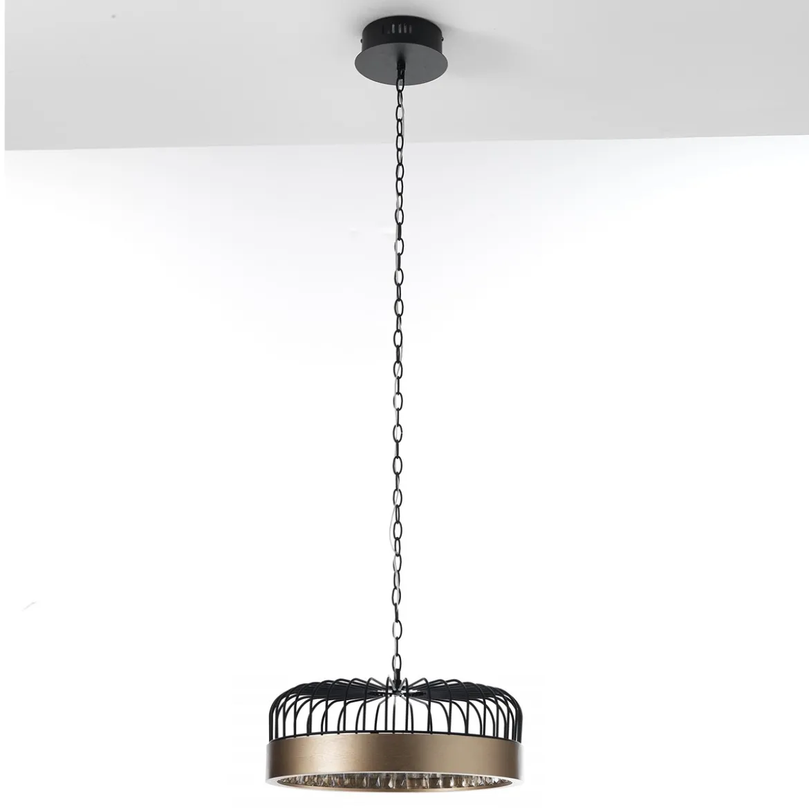 Dome mike lampadario in filo di metallo nero opaco d23 h34 cm