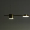 Domino led mind lampadario in alluminio colore ottone anticato opaco regolabile 160x10 h130 cm