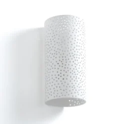 Domus-f applique in gesso di bianco opaco 11.5x11 h24 cm