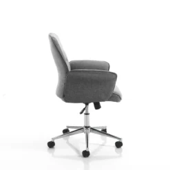 Dony grey poltrona ufficio in tessuto grigio con ruote 62x62 h 92/100 cm