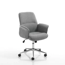 Dony grey poltrona ufficio in tessuto grigio con ruote 62x62 h 92/100 cm