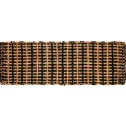 Doria tappeto corsia in juta colore naturale e nero lavorazione artigianale 60x180 cm