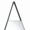 Drop evolution specchio da parete in acciaio verniciato antracite opaco 50x2.5 h90 cm