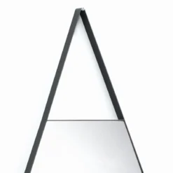 Drop evolution specchio da parete in acciaio verniciato antracite opaco 50x2.5 h90 cm