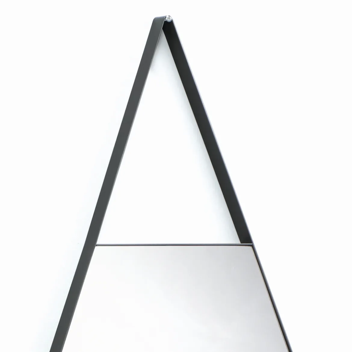 Drop evolution specchio da parete in acciaio verniciato antracite opaco 50x2.5 h90 cm